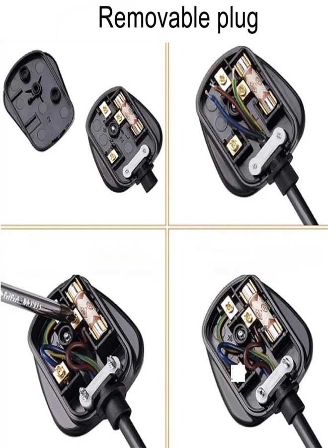 RAWAID 2Pcs Uk Plug, Uk Mains Plug for 13a 250v Black 3 Pin Plug, Heavy Resilient Plug for Power Charging, Electrical Equipments Supplies, Removable Power Wiring Plug Adaptor Adapter Power Cord Connector - Image 5